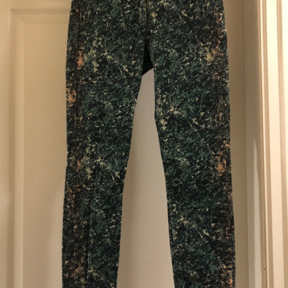 Madison Scotch Les Bon Vivants green splatter jean Size 28 - Picture 2 of 4